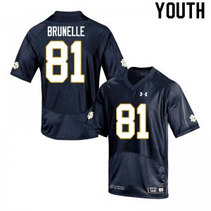 Notre Dame Fighting Irish Youth Jay Brunelle #81 Navy Under Armour Authentic Stitched College NCAA Football Jersey FBS0399IY